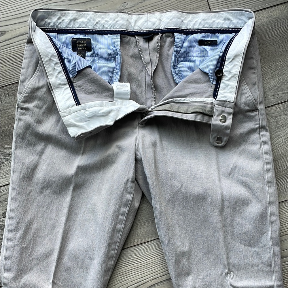 J. Crew Bowery Slim Stretch Gray Chinos